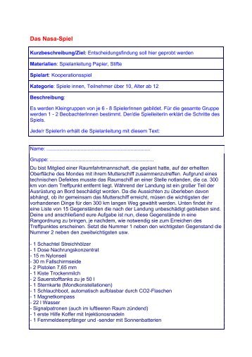 Das Nasaspiel - PhysicsNet