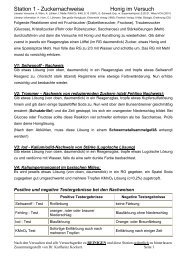 Station 1 - Zuckernachweise Honig im Versuch - IMST