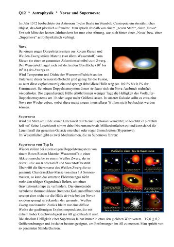 Q12 * Astrophysik * Novae und Su Novae und Supernovae