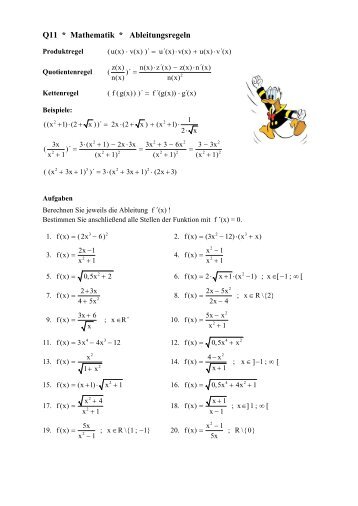 Q11 * Mathematik * Ableitungsregeln