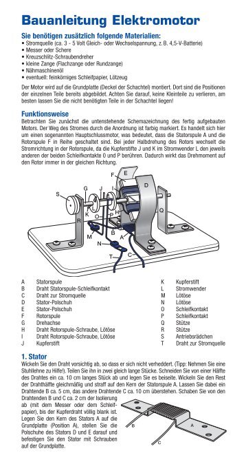 Bauanleitung Elektromotor