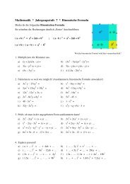 Mathematik Jahrgangsstufe 7 Binomische Formeln