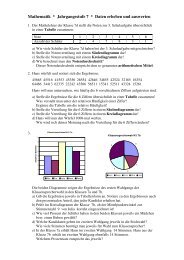 Mathematik * Jahrgangsstufe 7 * Daten erheben und auswerten