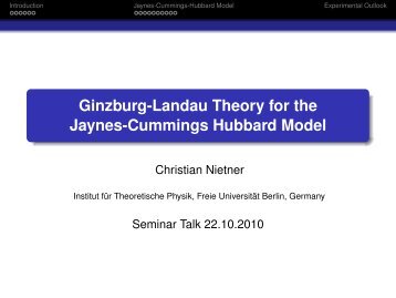 Ginzburg-Landau Theory for the Jaynes-Cummings Hubbard Model