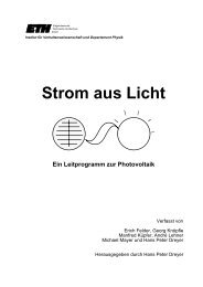 Strom aus Licht - Institut für naturwissenschaftliche Grundlagen