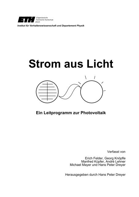 Strom aus Licht - Institut für naturwissenschaftliche Grundlagen