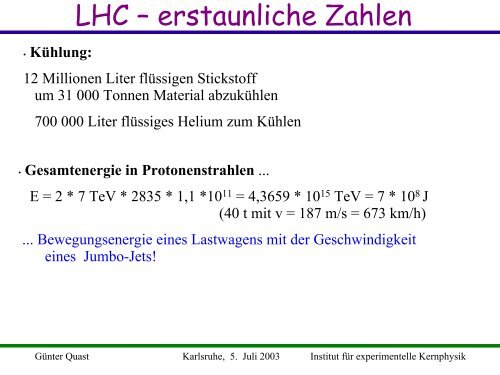 Zukunft der Teilchenphysik - Institut fÃ¼r Experimentelle Kernphysik