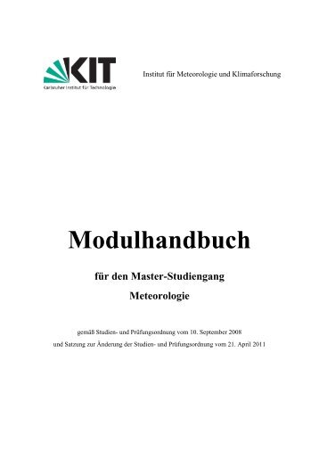 Modulhandbuch fÃ¼r den Master-Studiengang Meteorologie - KIT