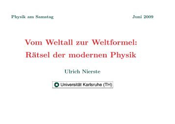 Vom Weltall zur Weltformel: RÃ¤tsel der modernen Physik