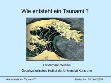 Wie entsteht ein Tsunami ?