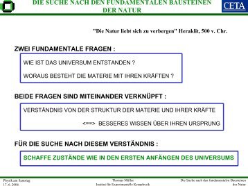 die suche nach den fundamentalen bausteinen der natur