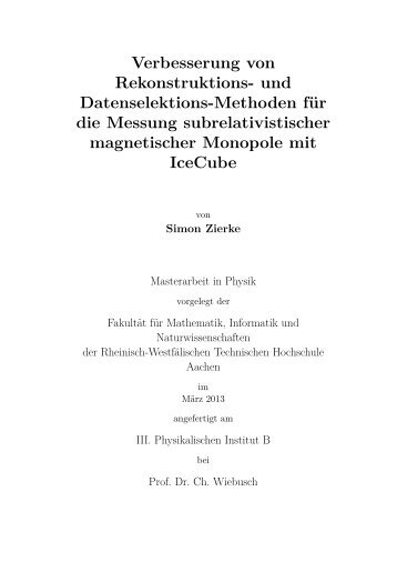 2. Eigenschaften von magnetischen Monopolen - Physikzentrum der ...