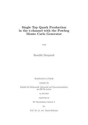 Single Top Quark Production in the t-channel with the Powheg ...