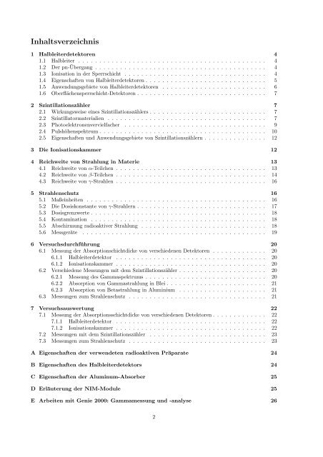 Teilchendetektoren und Strahlenschutz - Physikzentrum der RWTH ...