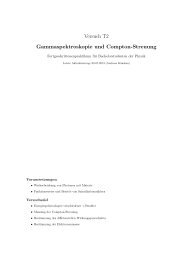 Gammaspektroskopie und Compton-Streuung - Physikzentrum der ...