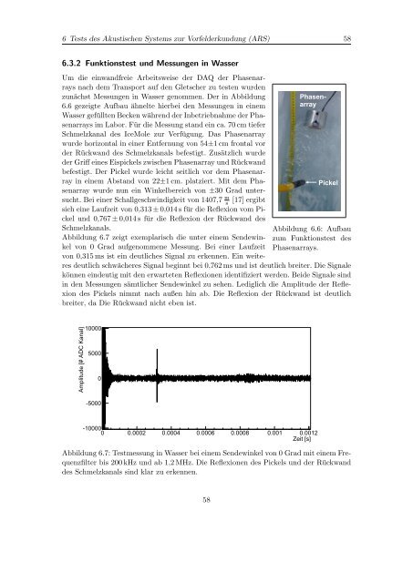 Testexperimente zur akustischen Navigation in Eis und Wasser für ...