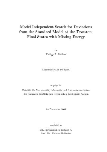 Model Independent Search for Deviations from the Standard Model ...