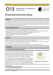 Phasenkontrastmikroskop - Fachbereich Physik