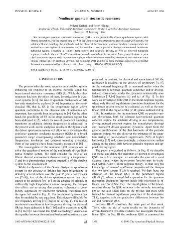 Nonlinear quantum stochastic resonance - Institut für Physik ...