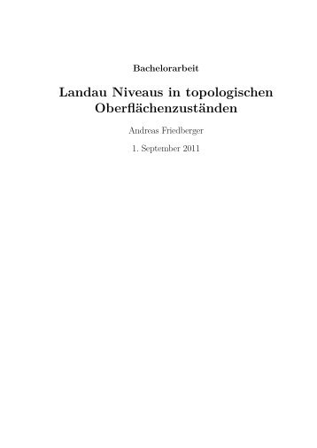 Landau Niveaus in topologischen Oberflächenzuständen