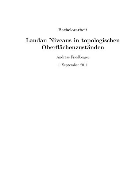 Landau Niveaus in topologischen Oberflächenzuständen