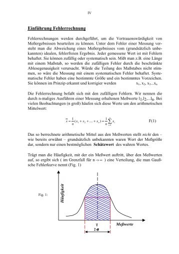 Anleitung zur Fehlerrechnung