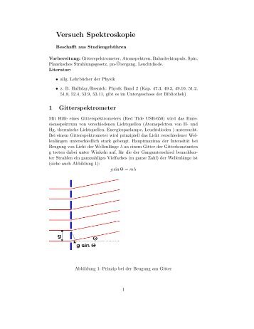 Versuch Spektroskopie