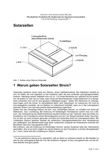 Solarzellen - UniversitÃ¤t Hamburg