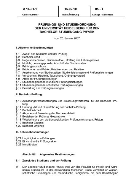 PrÃ¼fungsordnung - FakultÃ¤t fÃ¼r Physik und Astronomie