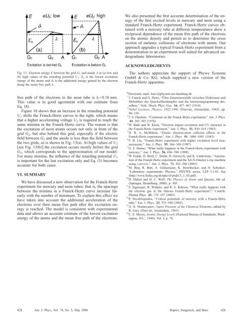 New features of the Franck-Hertz experiment - Grundpraktikum Physik