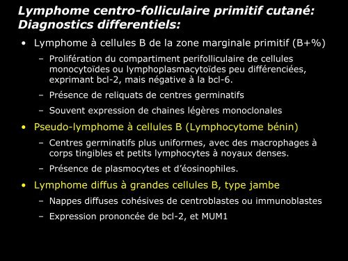 Lymphome centro-folliculaire primitif cutané - epathologies