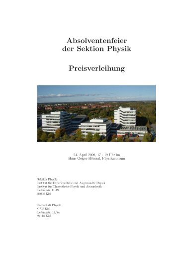 Absolventenfeier der Sektion Physik Preisverleihung