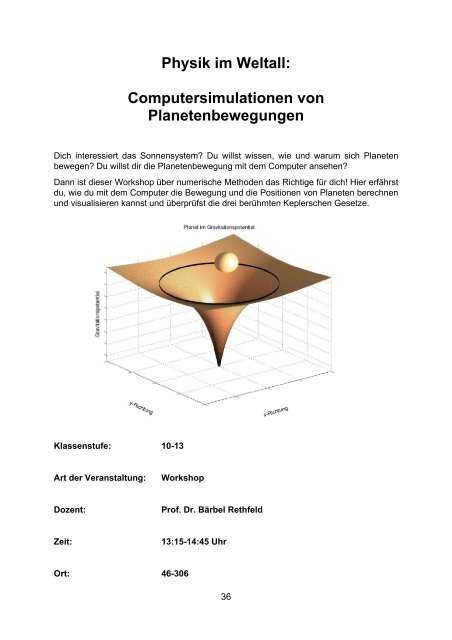 „Tag der Physik 2013“ Samstag, 7. Dezember 2013 - Fachbereich ...