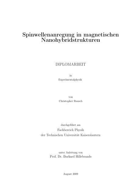 Spinwellenanregung in magnetischen Nanohybridstrukturen (31,8 ...