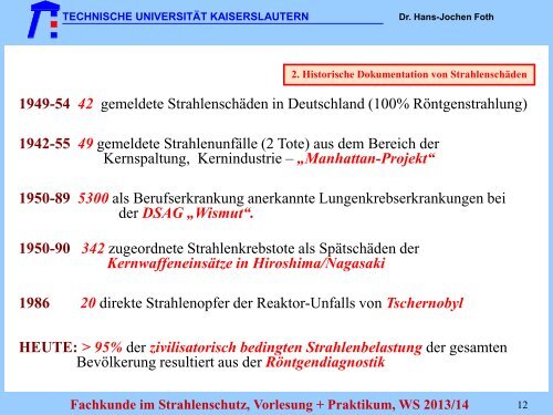 Fachkunde im STRAHLENSCHUTZ - Fachbereich Physik der ...