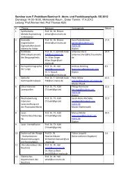 Seminareinteilung Atom und FestkÃ¶rperphysik