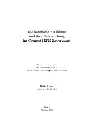 Die kosmische Strahlung und ihre Untersuchung im CosmoALEPH ...