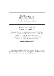 EinfÃ¼hrung in die Theoretische Physik - Institut fÃ¼r Physik