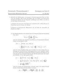 Statistische Thermodynamik I LÃ¶sungen zur Serie 8