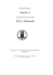Physik A Teil 1: Mechanik - Physik-Institut - UniversitÃ¤t ZÃ¼rich