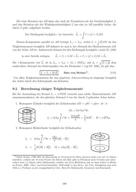 Physik A Teil 1: Mechanik - Physik-Institut - UniversitÃ¤t ZÃ¼rich