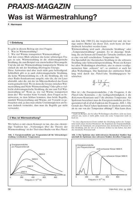 Was ist WÃ¤rmestrahlung? - Abteilung fÃ¼r Didaktik der Physik