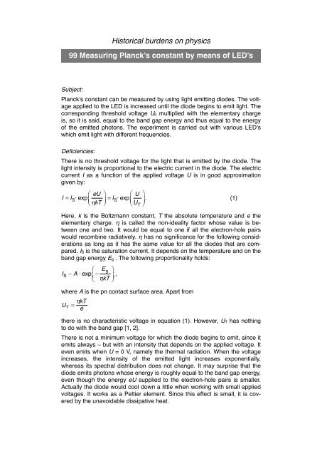 99 Measuring Planck's constant by means of LED's