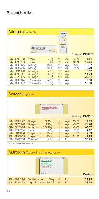 Präparateverzeichnis Ausgabe 1/2010 - Dermapharm AG Arzneimittel