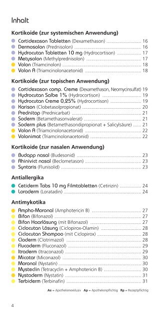 Präparateverzeichnis Ausgabe 1/2010 - Dermapharm AG Arzneimittel