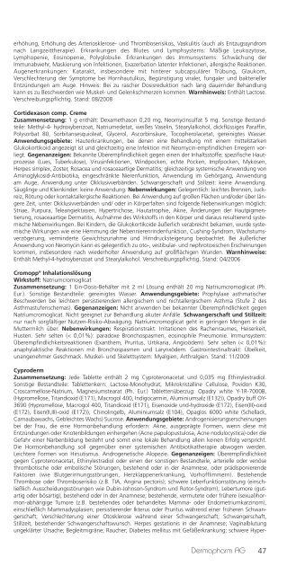 Präparateverzeichnis Ausgabe 1/2010 - Dermapharm AG Arzneimittel