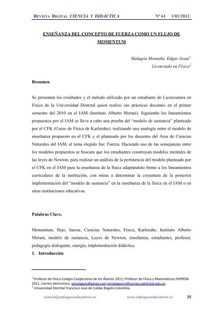 Revista Ciencia y DidÃ¡ctica nÂº 61 - Abteilung fÃ¼r Didaktik der Physik