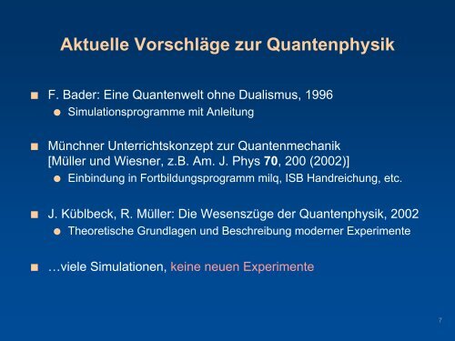 Das Erlanger Konzept zur Quantenphysik - Abteilung fÃ¼r Didaktik ...