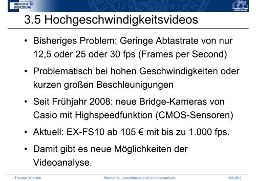 Mechanik â zweidimensional und dynamisch - Didaktik der Physik