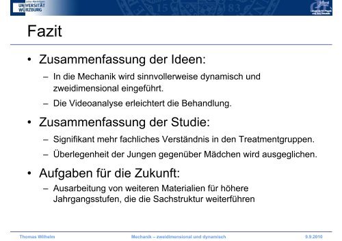 Mechanik â zweidimensional und dynamisch - Didaktik der Physik